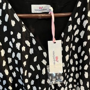Black and white polkadot, vineyard, vines dress size